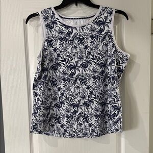 Tommy Bahama Floral Sleeveless Women's Tank Top - Navy and White size‎ XL